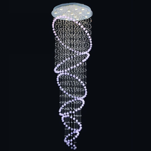 lustre spiral chandelier glass chandelier crystals dia80cm*h250cm 110/220v