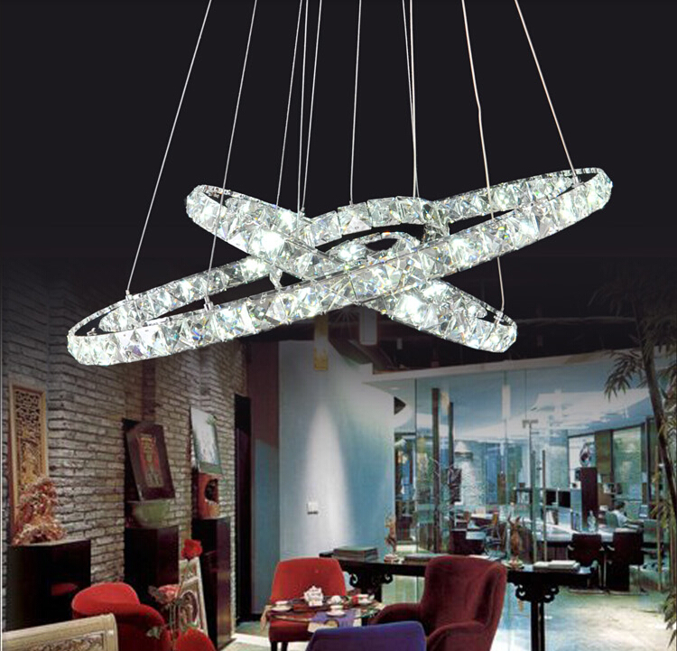 modern chandelier led crystal ring chandelier ring crystal light fixture light suspension lumiere led lighting circles lamp