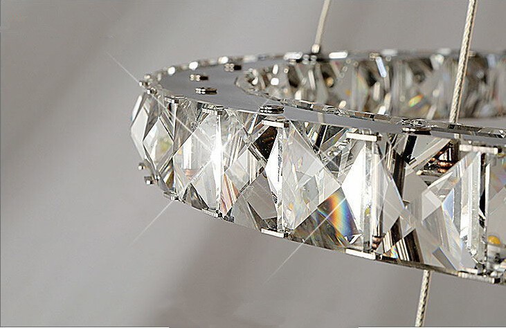 modern chandelier led crystal ring chandelier ring crystal light suspension lumiere led lighting circles lamp 3 ring 70*50*30 cm
