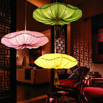 modern chinese style fabric handmade lamp ocean new classical pendant light lotus leaf lamps dia 40cm yellow/purple/green