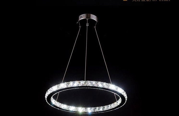 modern chrome chandelier crystals diamond ring led lamp stainless steel hanging light fixtures adjustable cristal led lustre