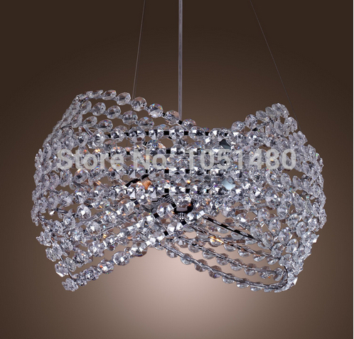 modern chrome finish pendant crystal chandelier dinning room lighting fixtures