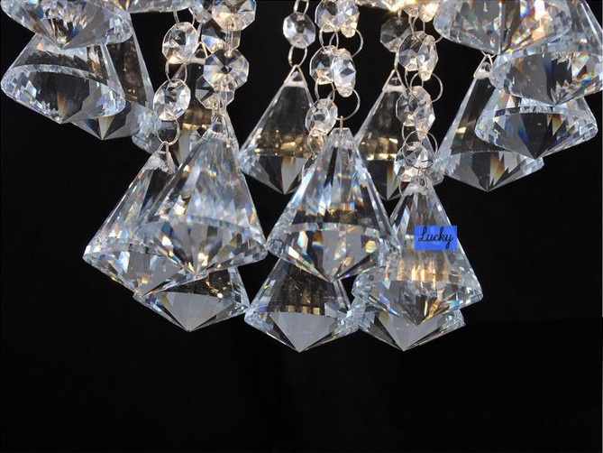 modern crystal semi flunsh mount chandelier d20cm