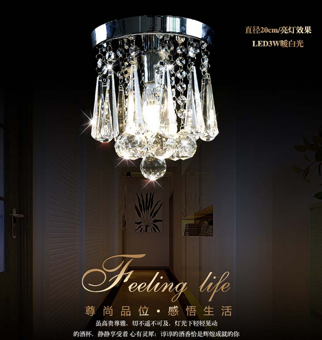 modern design crystal lighting 300mm led crystal chandelier