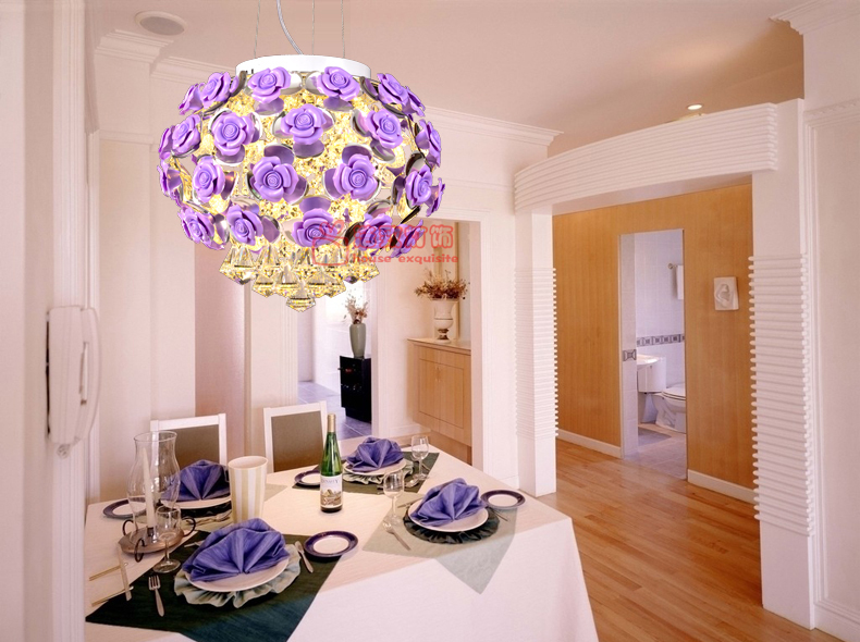 modern flower shape crystal led chandelier restaurant light roses shaped lamp shade dia 450mm