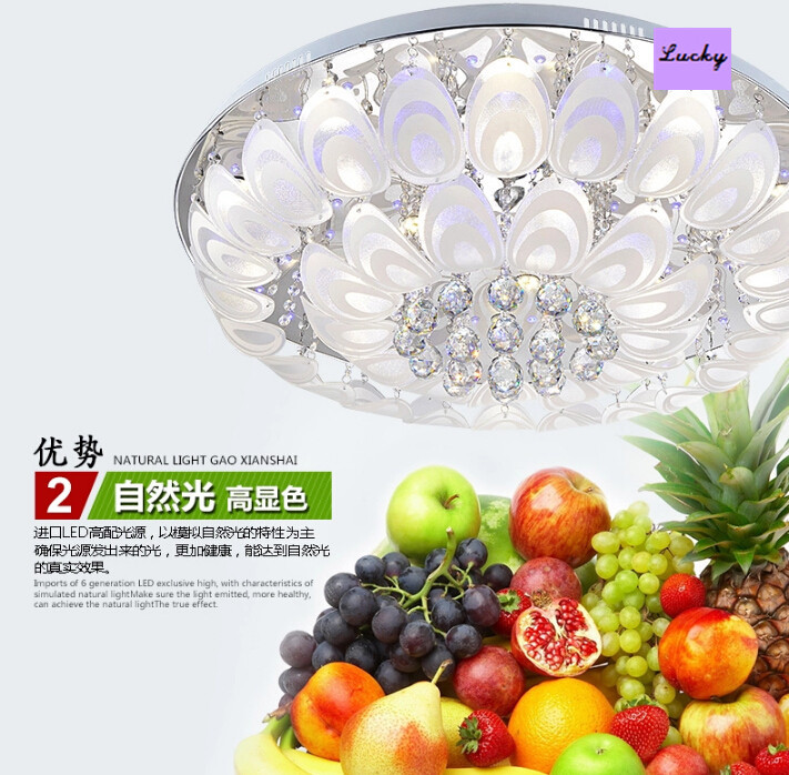 modern simple crystal ceiling chandelier lights with name brand dia80*h26cm,with remote