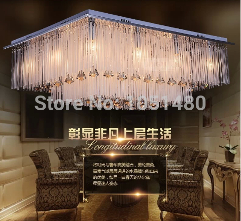 new 2 layers square modern crystal ceiling lamp lustre led lighting l600*w600*h290mm