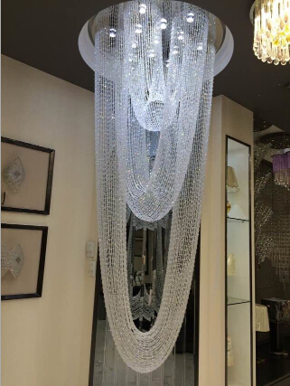 new arrival large chandeliers modern crystal lighting dia80*h300cm luxury el lobby chandelier stair light