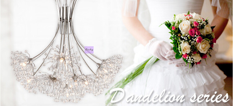 new design dandelion light dining room crystal chandelier dia500mm*h750mm