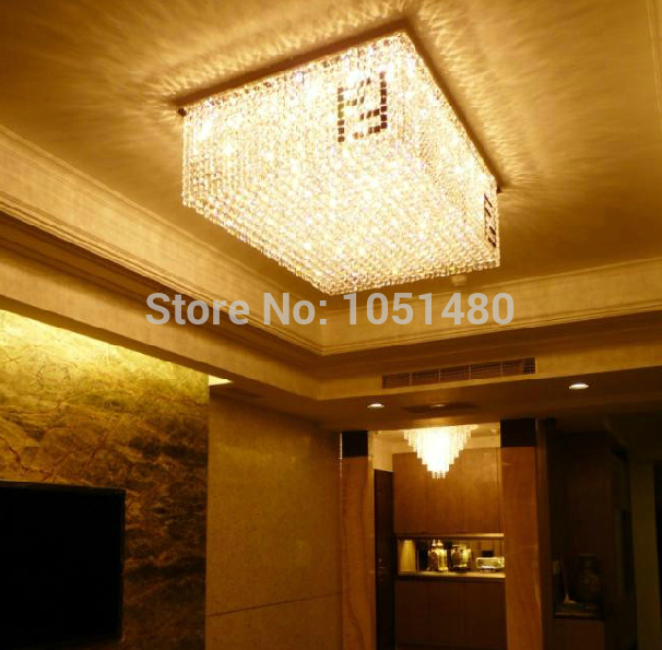new design square crystal ceiling lighting light fixtures , luxury foyer lights