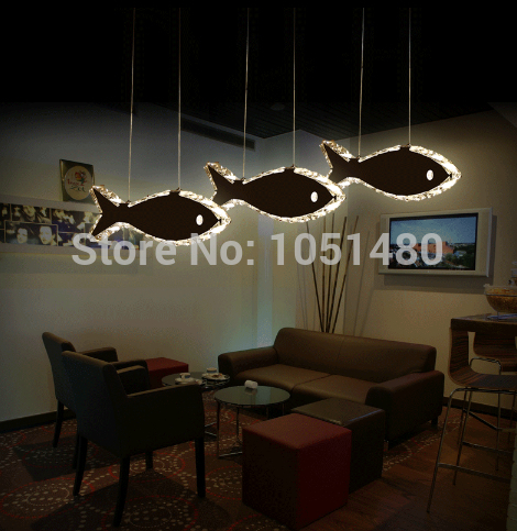 new fish design modern led lightng crystal chandeliers dinning room light
