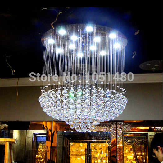 new flush moun large modern crystal chandelier el light dia80*h120cm