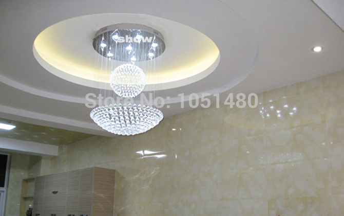 new flush mount modern foyer crystal chandelier dia60*h120cm , luxury lighting fixtures