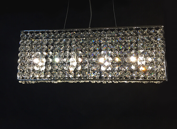 new item modern rectangular crystal light chandelier e14 luminare lustres dinning room crystal chandelier