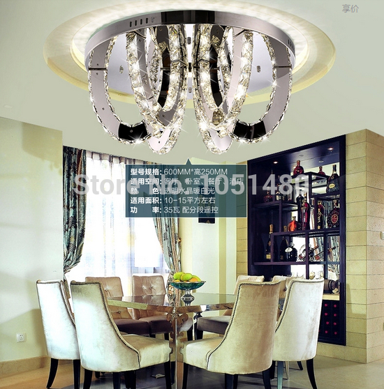 new luxury rings design round ceiling led chandelier crystal lamp home lighting dia60/dia80cm