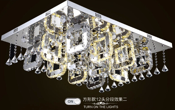 new modern design flush mount led crystal chandeliers living room light l700*w500*h300mm