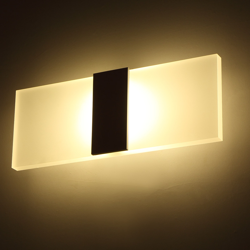new modern double v 8w led wall lamp acrylic light ac 85v-265v recessed decor lights sconces lamps el home bedroom stair