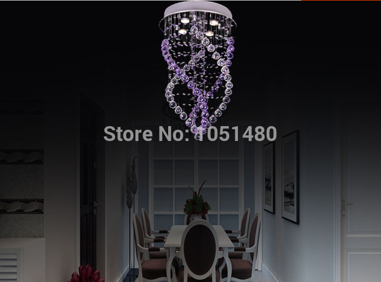 new modern purple crystal chandelier led light bedroom lamp