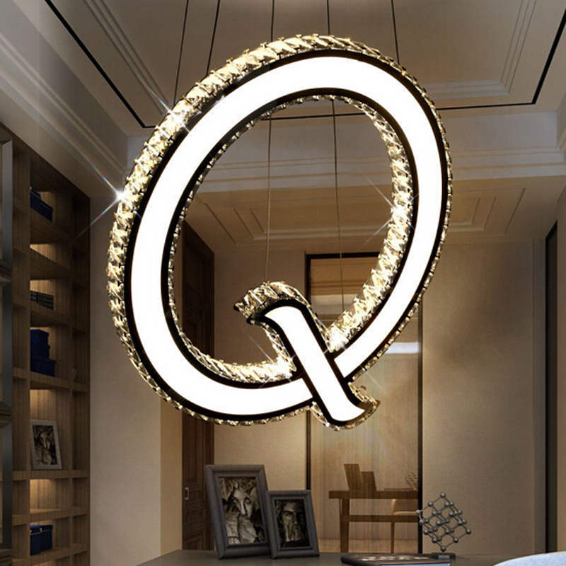 new q design led pendant lights modern lampen kristal dinning room fixtures bar light