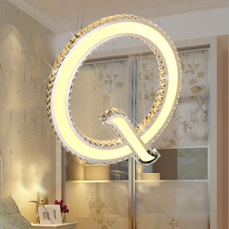 new q design led pendant lights modern lampen kristal dinning room fixtures bar light