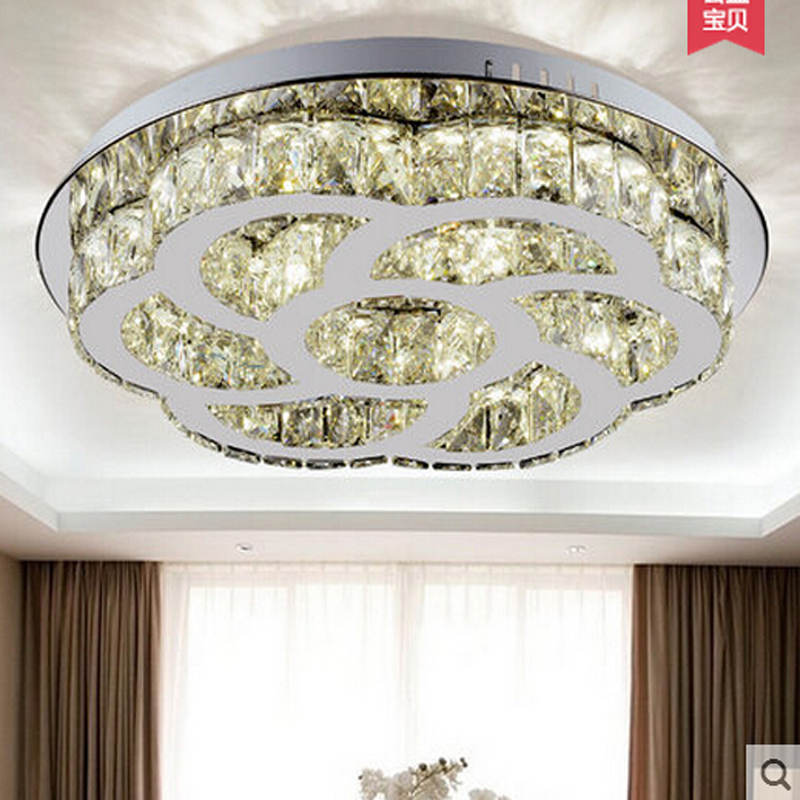 new round led ceiling light cystal flush mount light crystal ceiling lamp modern led light for living room