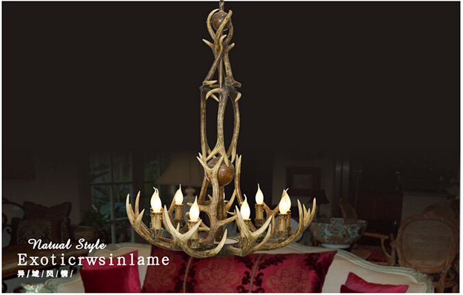 pendant light lamp dedicated antler antler chandelier with 9 lights diameter 77cm height 106cm 110-220v