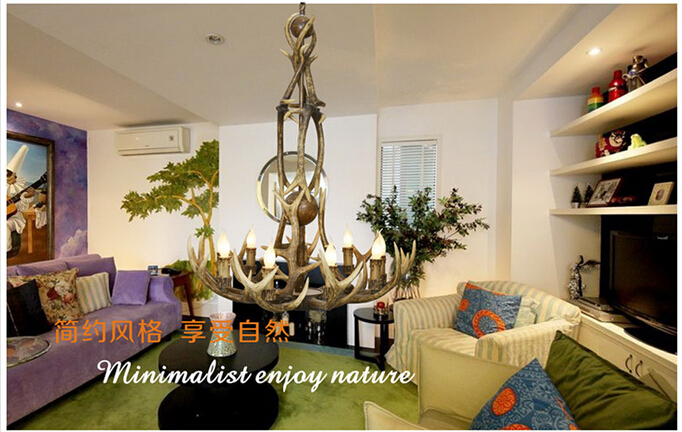 pendant light lamp dedicated antler antler chandelier with 9 lights diameter 77cm height 106cm 110-220v