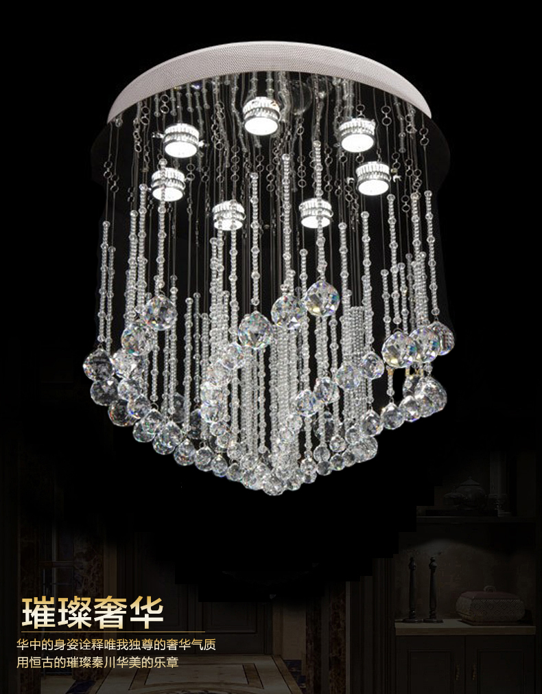 promotion s new round chandeliers modern luxury crystal lamps dia60*h80cm , lustre foyer lights