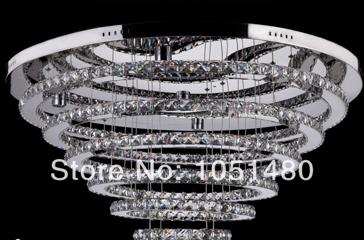 promotion s stainless steel k9 crystal lights led chandelier , big el lobby light dia1000*h700mm