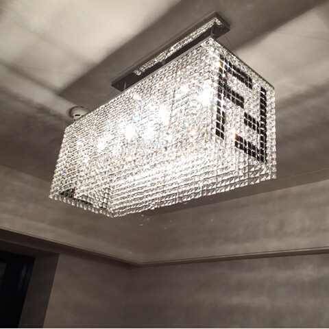 rectangle crystal chandelier lamp f black-and-white chandelier 110-240v 100cm