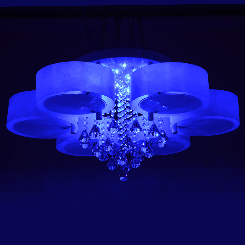 remote control color change k9 crystal acrylic shade bedroom ceiling lights living room modern ceiling lamp 220-240v 3-7 rounds
