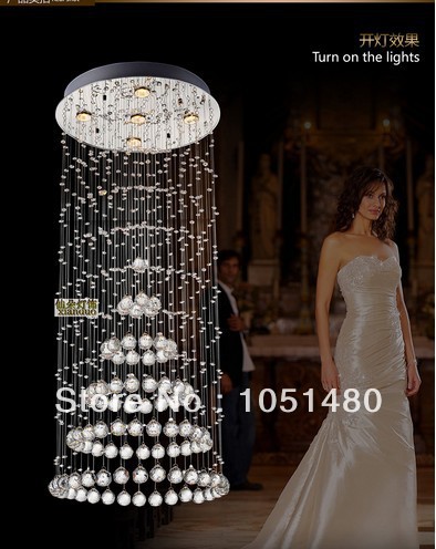 s guaranteed pyramid modern pendant crystal chandelier dia500*h1500mm living room light