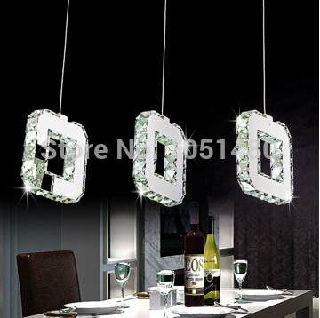 s modern dinning table led pendant light , chrome plated 3 lights crystal lamp