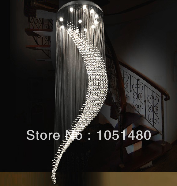 sell modern crystal lamp luxury crystal chandeliers stair lighting fixture