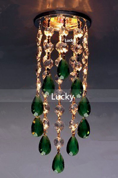 selling crystal led little chandelier d78mm*h180mm 220v red green purple