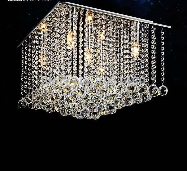 selling modern lustre square crystal chandelier lighting home lamp l500*w500*h400mm