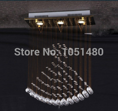 selling rectangle dinning room crystal chandelier l500*w200*h650mm crystal lighting fixtures