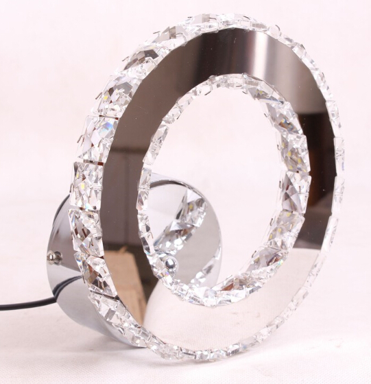silver crystal ring led chandelier crystal lamp / light / lighting fixture modern led circle light used for ceiling or wall