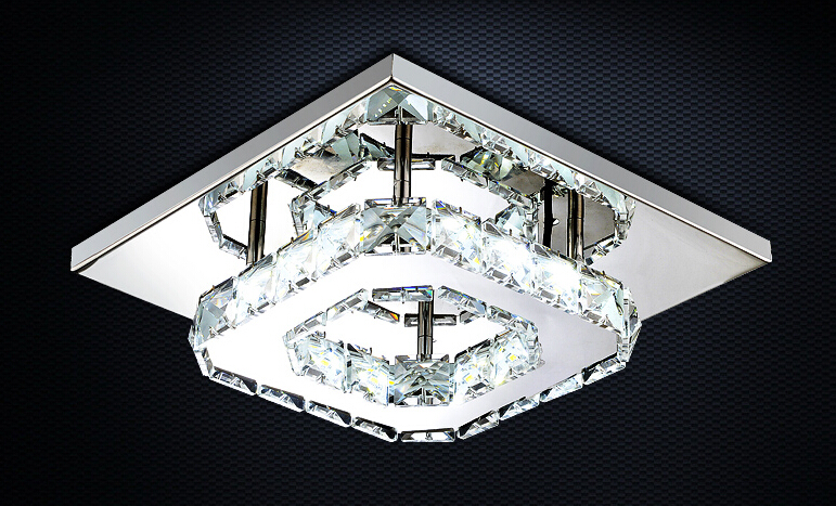 square led crystal chandelier light for aisle porch hallway stairs wth led light bulb 12 watt guarantee