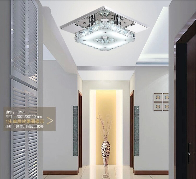 square modern crystal led downlight ac85-265v warm white cool white ceiling led lights for home