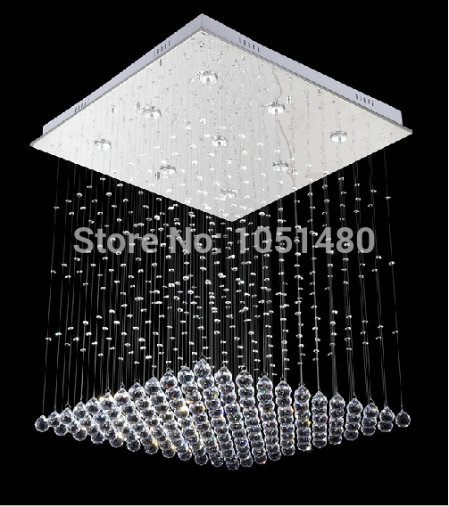 top s flush mount contemporary square crystal chandelier l60*w60*h80cm home lighting