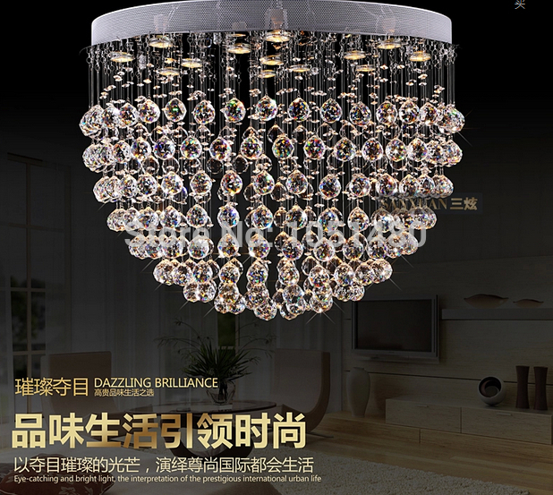top s round crystal chandelier ceiling lamps ,pendant lighting fixture ,modern contemporary room light