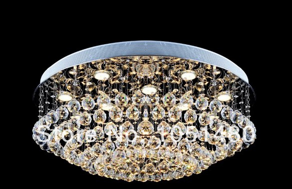 wholes flush mount modern round foyer crystal chandelier dia600*h350mm