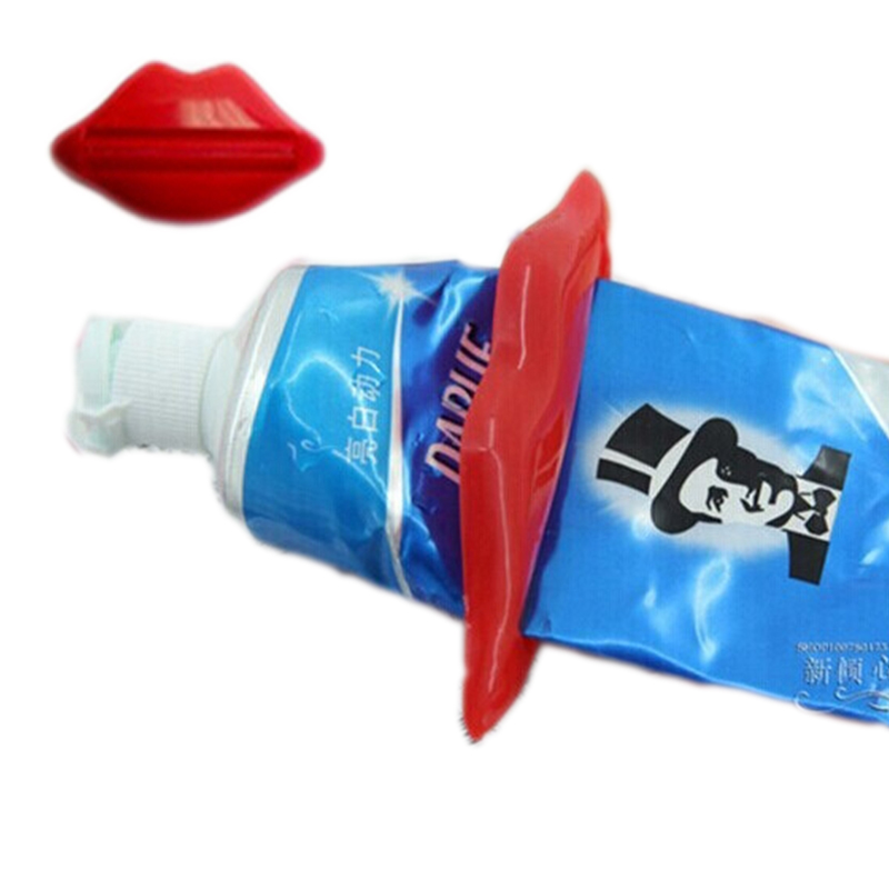 50 pcs sexy lip kiss bathroom tube dispenser toothpaste cream squeezer home tube rolling holder squeezer