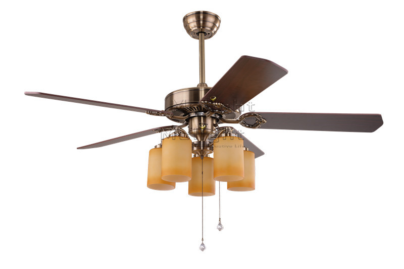 52 inch wood ceiling fan with light fixture for children dining house living room pendant lamp 5 stainless blade foyer fans