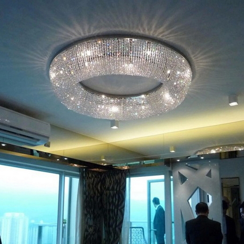 art deco luxury round ceiling chandelier crystal led chandelier light modern lighting with remote control for shop el home