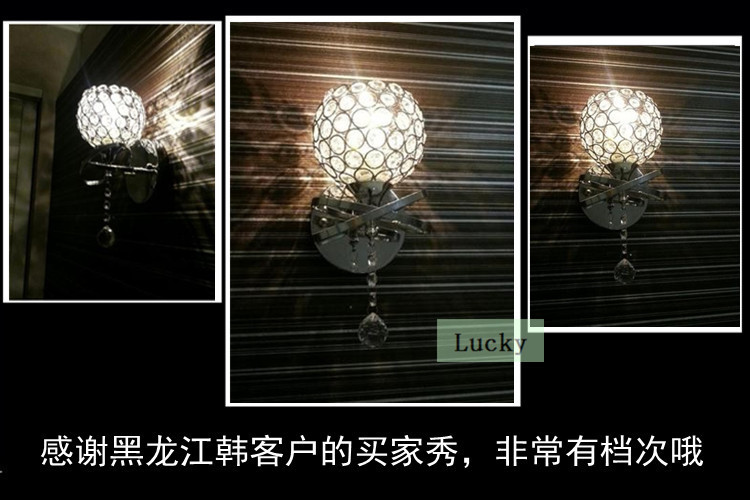 brief k9 modern crystal wall lamp art lamp bed-lighting mirror light wall
