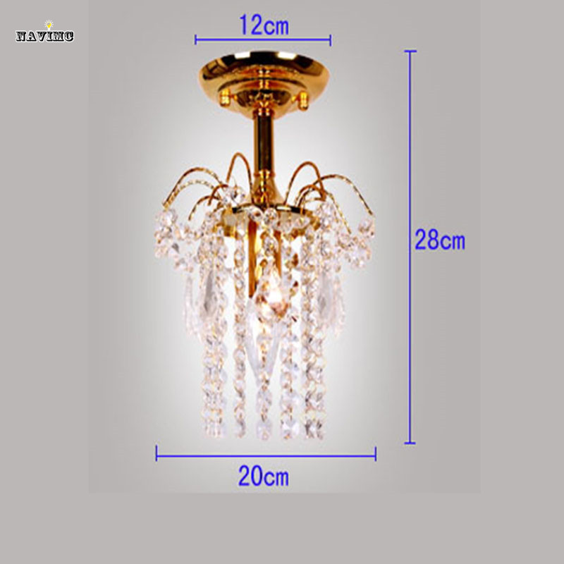 ceiling light with finish iron base crystal mini led light for bedroom