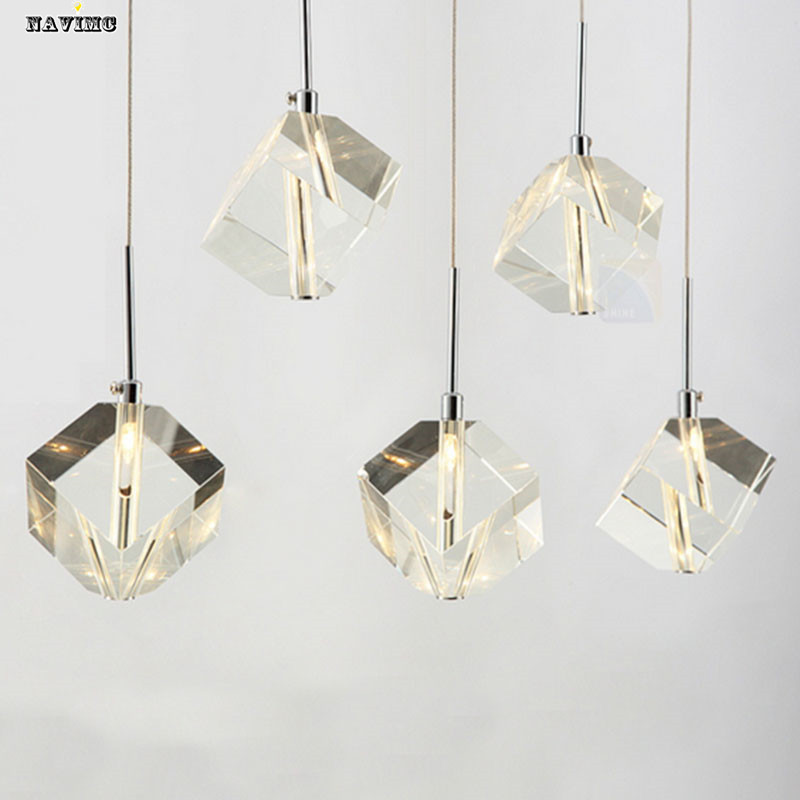 contemporary crystal pendant lighting fixtures bar modern restaurant home light 5 g4 bulbs kitchen dining pendant lamps