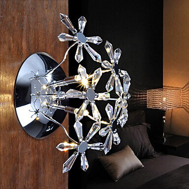 crystal wall light with 3 lights - bouquet design flower lampe murale